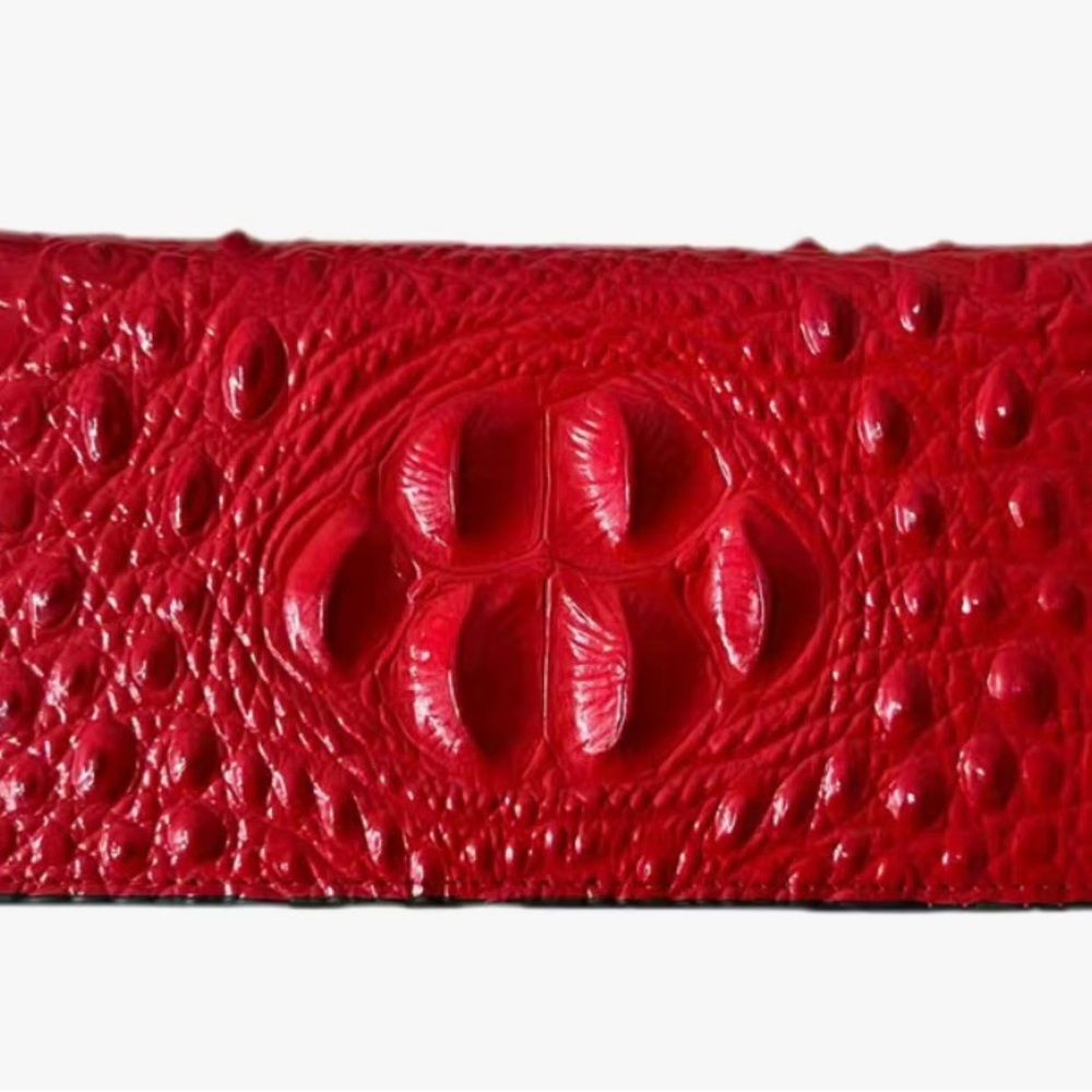 Red Crocodile Embossed Wallet